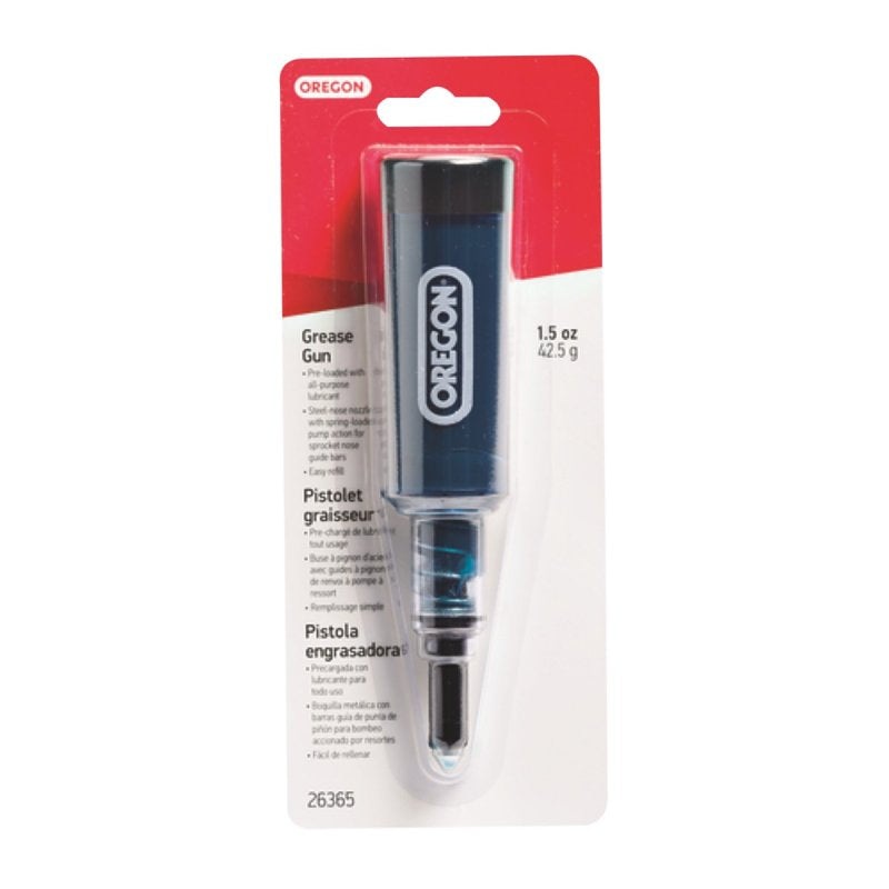 Oregon 26365 Grease Gun, Pre-Loaded, Plastic, For: Chainsaws