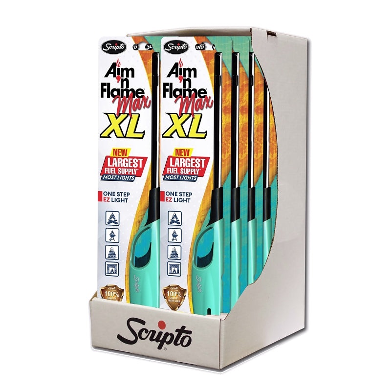 Scripto Aim ‘n Flame MAX XL BGM19XL-1/12CD Utility Lighter, Pack of 12