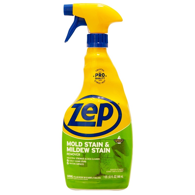 Zep ZUMILDEW32 Stain Remover, 1 qt, Liquid, Slight Chlorine, Clear