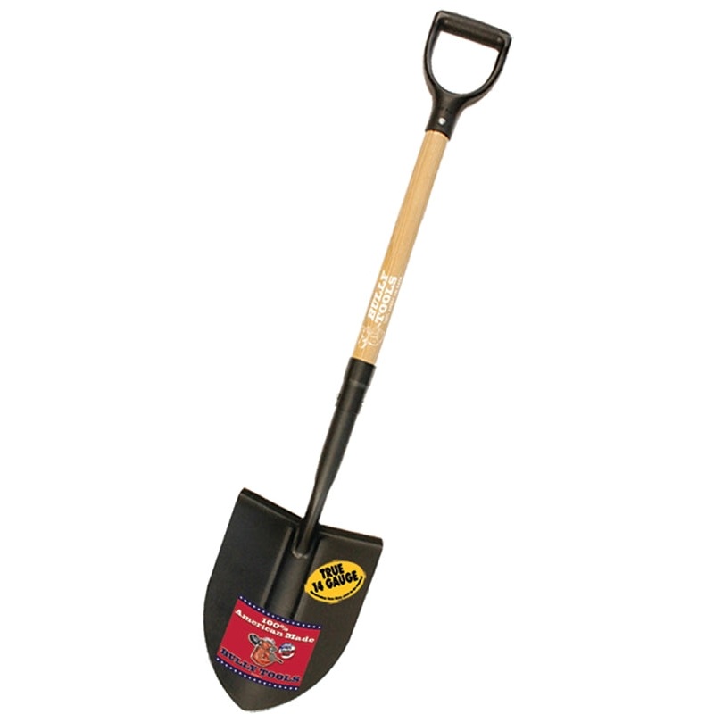 BULLY Tools 72510 Digging Shovel, 9 in W Blade, 14 ga Gauge, American Steel Blade, American Ashwood Handle