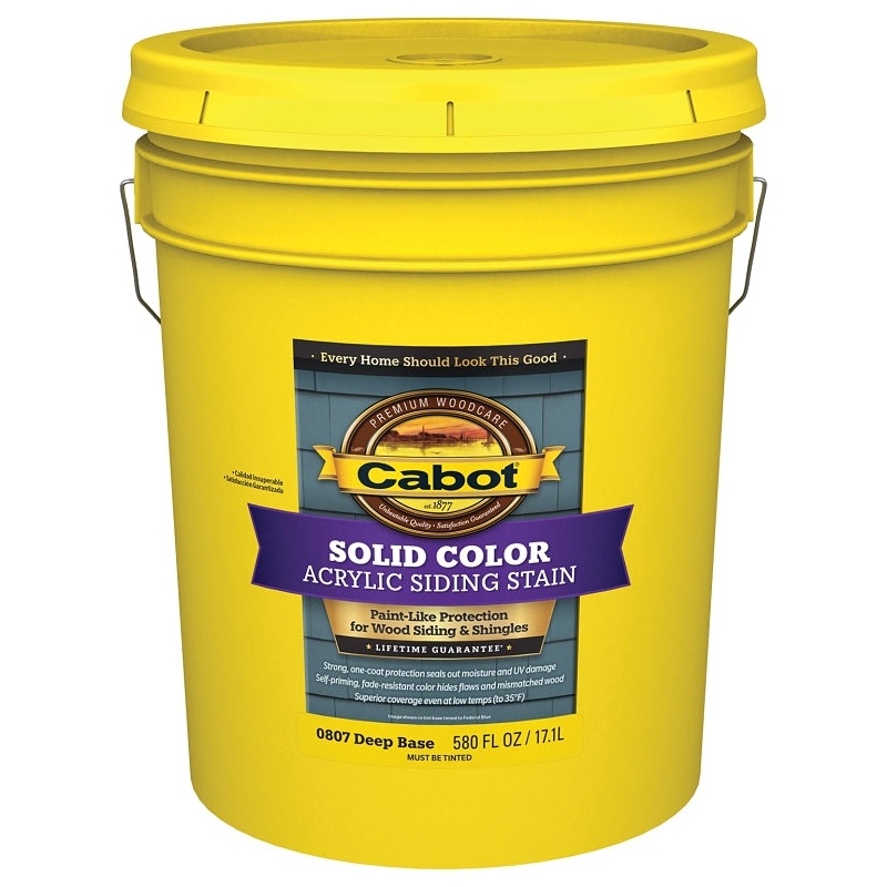 Cabot 800 Series 140.0000807.008 Solid Color Siding Stain, Natural Flat, Liquid, 5 gal, Can