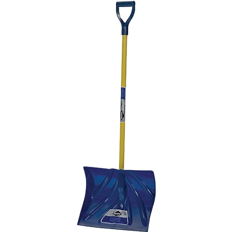 Garant YPM18FKDU Snow Shovel, 18 in W Blade, 13-1/2 in L Blade, Polyethylene Blade, Fiberglass Handle, 51 in OAL, Blue