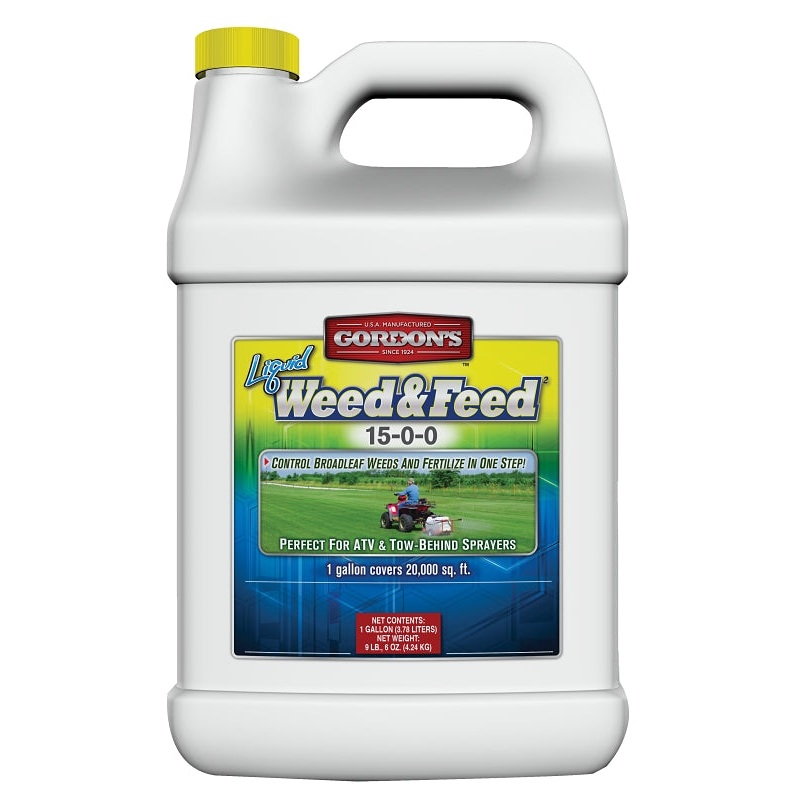 Gordon’s 7311072 Weed and Feed Fertilizer, 1 gal, Liquid, 15-0-0 N-P-K Ratio, Pack of 4