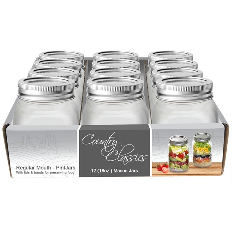 Gossi CCCJ-116-12PK Canning Jar, 1 pt Capacity, Glass