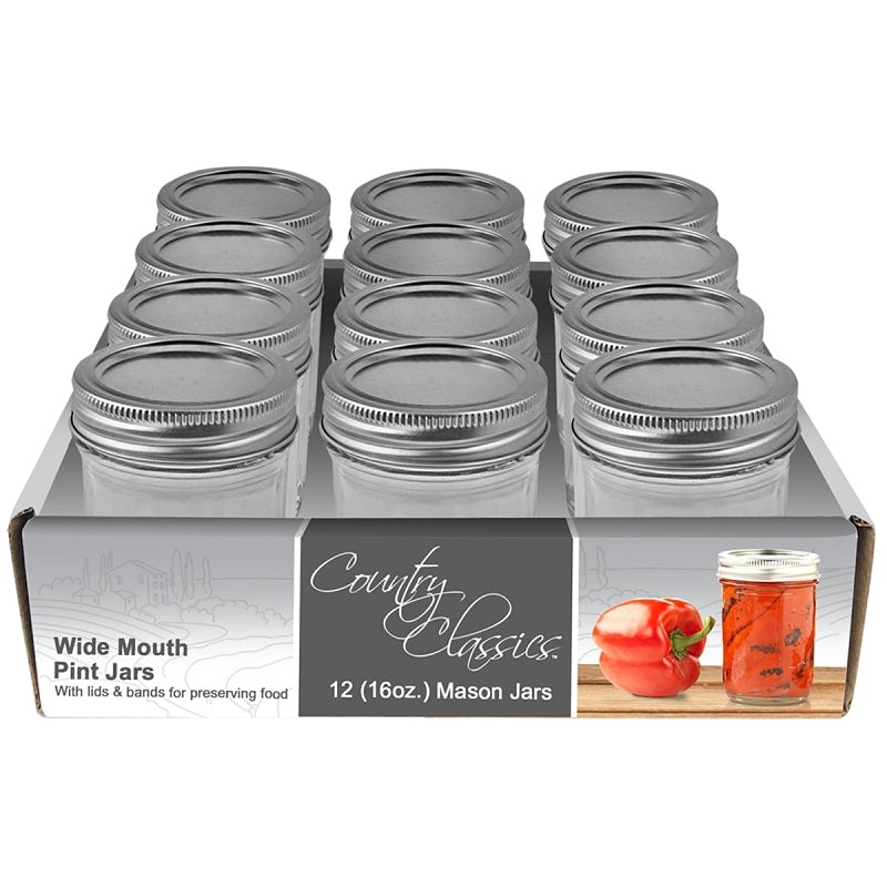 Gossi CCCJWM-116-12PK Canning Jar, 1 pt Capacity, Glass