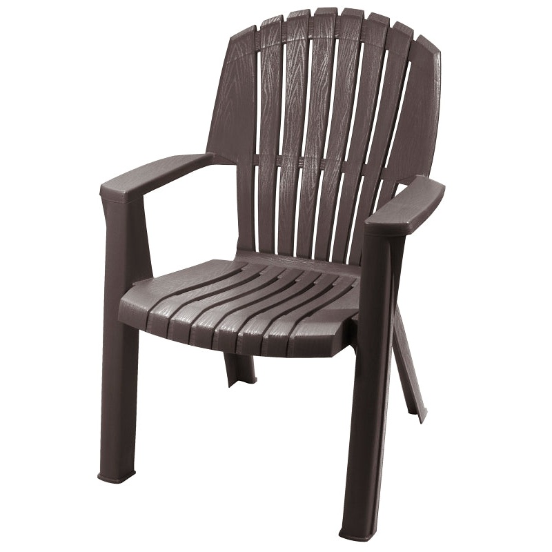 Gracious Living 11087-16 High-Back Chair, Resin, Earth