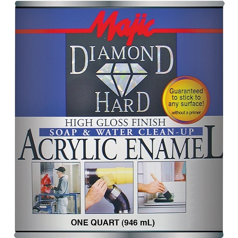 Majic Paints Diamondhard 8-1500 Series 8-1503-2 Enamel Paint, Water Base, Gloss Sheen, Sand Beige, 1 qt, Can