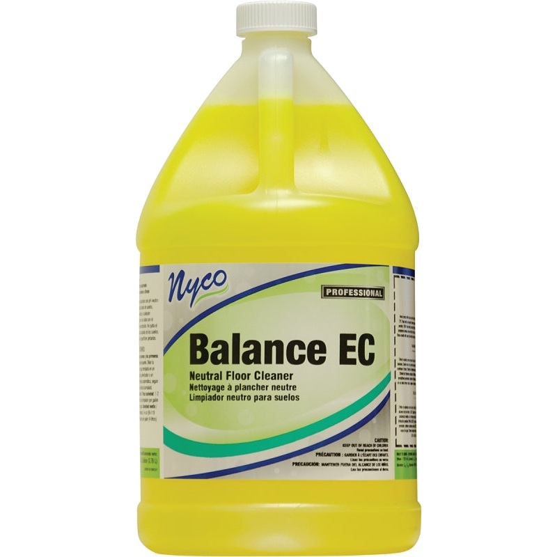 nyco NL158-G4 Floor Cleaner, 1 gal, Liquid, Citrus Lemon, Yellow, Pack of 4