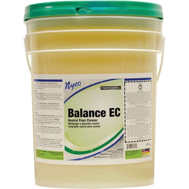 nyco NL158-P5 Floor Cleaner, 5 gal Pail, Liquid, Citrus Lemon, Clear Yellow