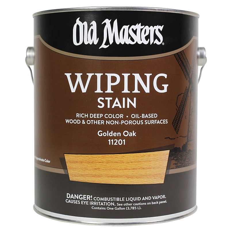 Old Masters 11201 Wiping Stain, Golden Oak, Liquid, 1 gal, Can, Pack of 2