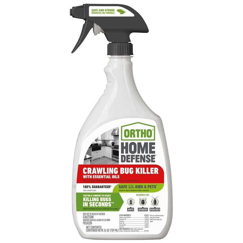 Ortho Home Defense 0202912 Crawling Bug Killer with Essential Oils, Liquid, Spray Application, 24 oz Bottle