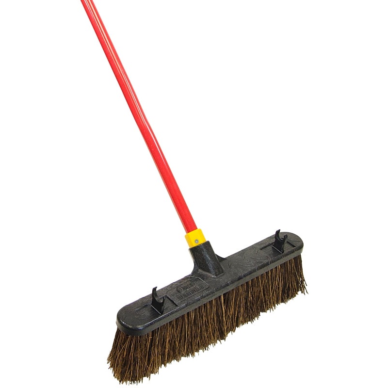 Quickie Bulldozer 526 Push Broom, 18 in Sweep Face, 4-1/8 in L Trim, Palmyra Fiber Bristle, ACME Thread