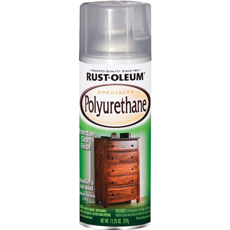 Rust-Oleum SPECIALTY 7870-830 Polyurethane, Gloss, Liquid, Clear, 11.25 oz, Aerosol Can