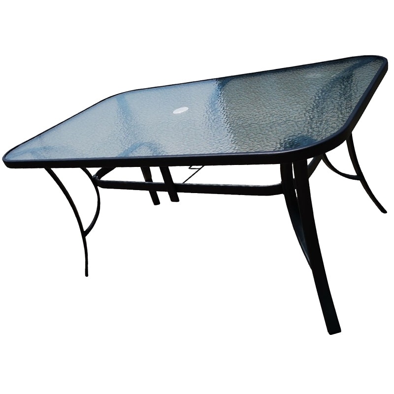 Seasonal Trends 50662 Outdoor Dining Table, 60 x 38 in W, 34 x 15 mm D, 28.56 in H, Steel Frame, Rectangular Table