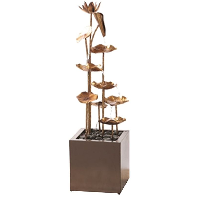 Seasonal Trends Y95889 Water Fountain, Metal Lotus, Large