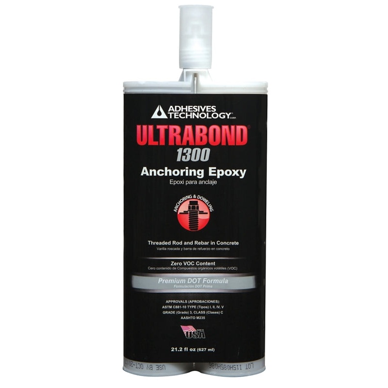 Ultrabond A22-1300N Doweling Epoxy, Black/White, Paste, 21.2 oz, Cartridge