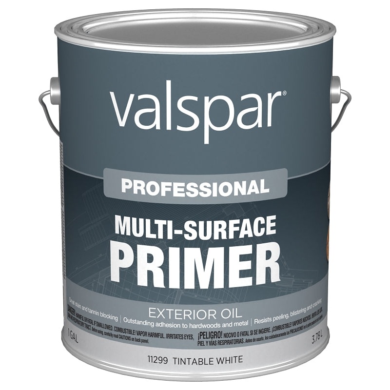 Valspar Professional 11299 Series 045.0011299.007 Multi-Surface Primer, Tintable White, 1 gal, Pack of 4