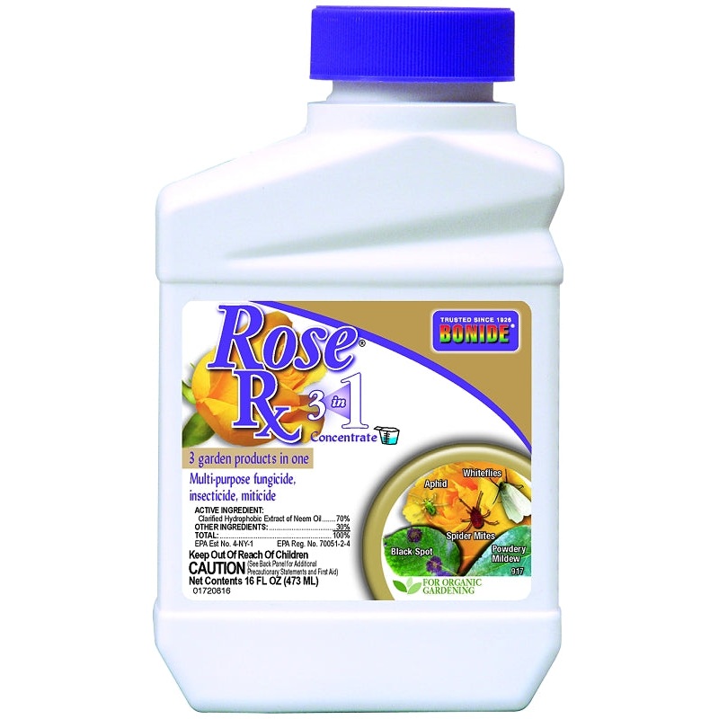 Bonide Rose Rx 917 Fungicide/Miticide/Insecticide, Liquid, 1 pt