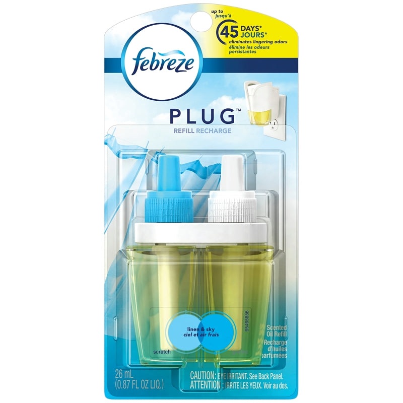 febreze 74901 Linen and Sky Air Freshener Refill, 26 mL, Aromatic, Lavender