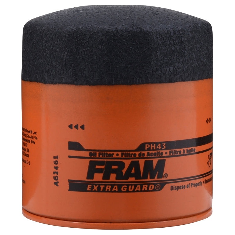 Fram PH43 Full Flow Lube Oil Filter, 3/4- 16 Connection, Threaded, Cellulose, Synthetic Glass Filter Media