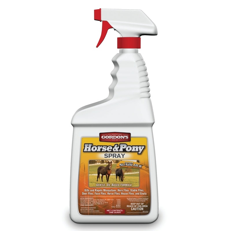 Gordon’s 9671112 Horse and Pony Insect Spray, Liquid, Amber, Perfumed, 1 qt