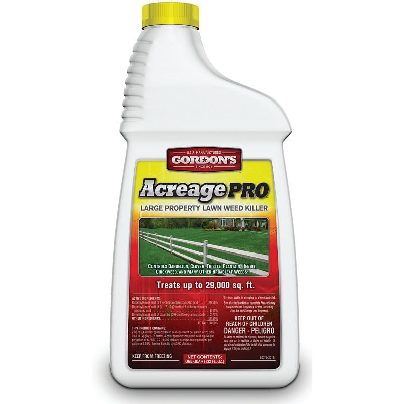 Gordon’s Acreage Pro 8671086 Weed Killer, Liquid, Spray Application, 1 qt