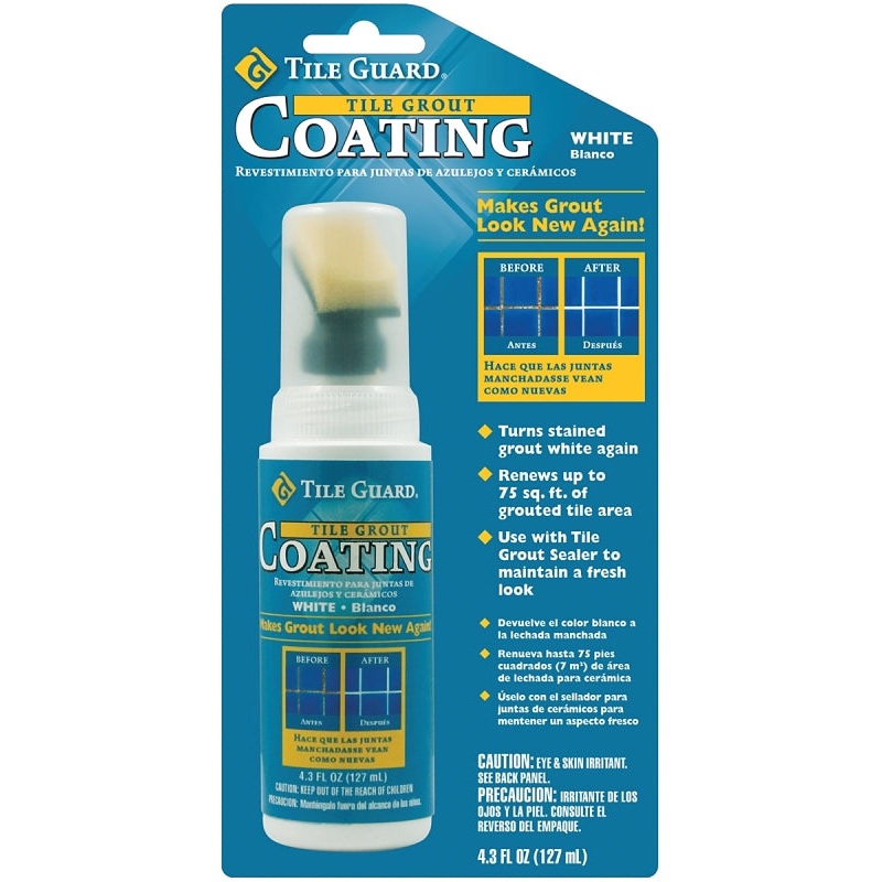 Homax 9310 Tile and Grout Coating, 4.3 oz Bottle, Liquid, Characteristic, White