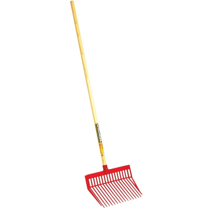 Little Giant PDF1RED Bedding Fork, Diamond Shaped Tine, Polycarbonate Tine, Wood Handle, Red, 52 in L Handle, Pack of 3