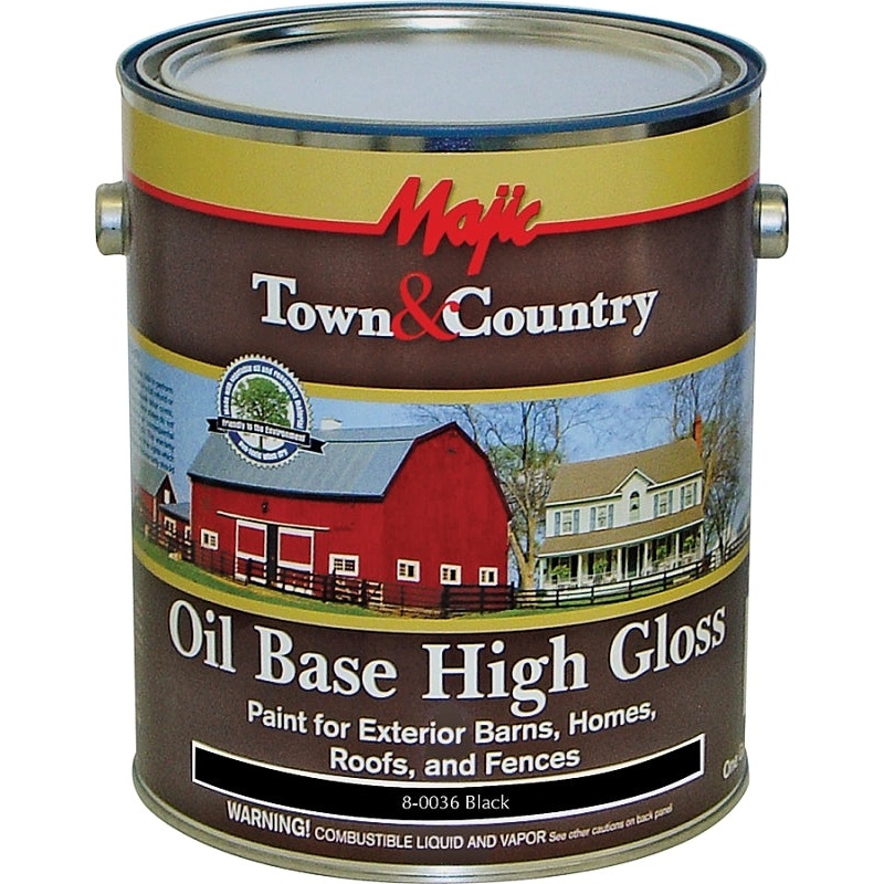 Majic Paints 8-0036-1 Barn and Fence Paint, High-Gloss, Black, 1 gal Pail, Pack of 4