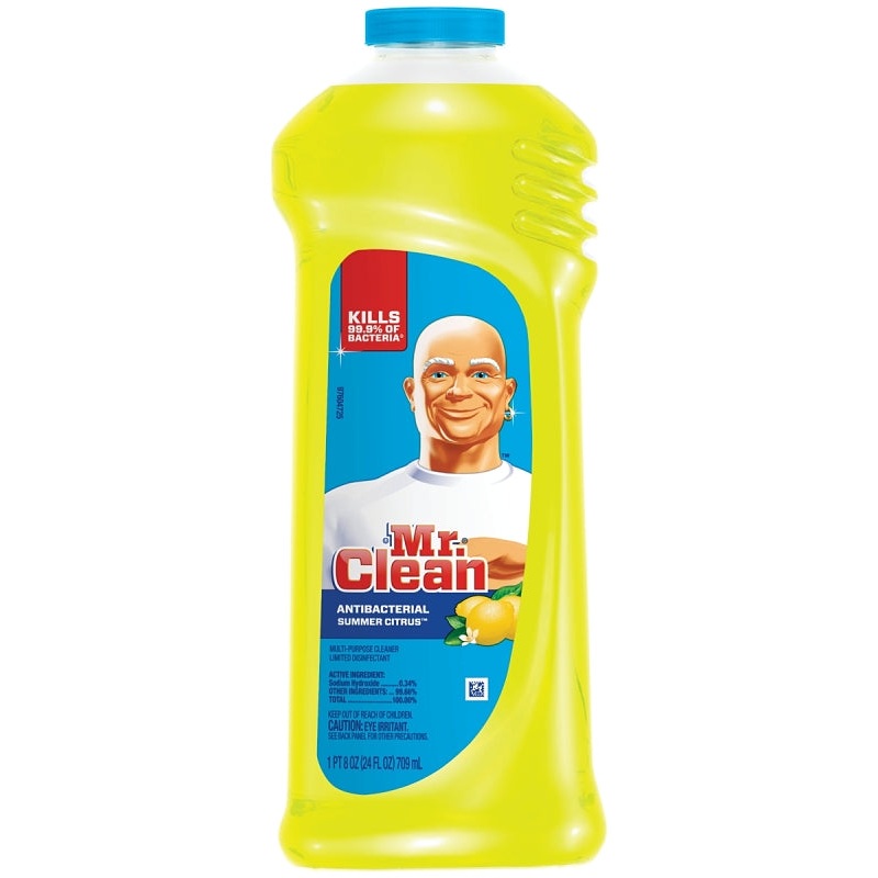 Mr Clean 6369714 Cleaner, 28 oz, Bottle, Liquid, Citrus, Orange/Yellow, Pack of 9