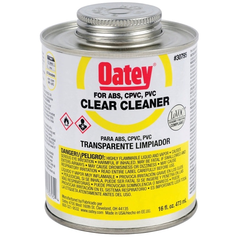 Oatey 30795 All-Purpose Pipe Cleaner, Liquid, Clear, 16 oz Can