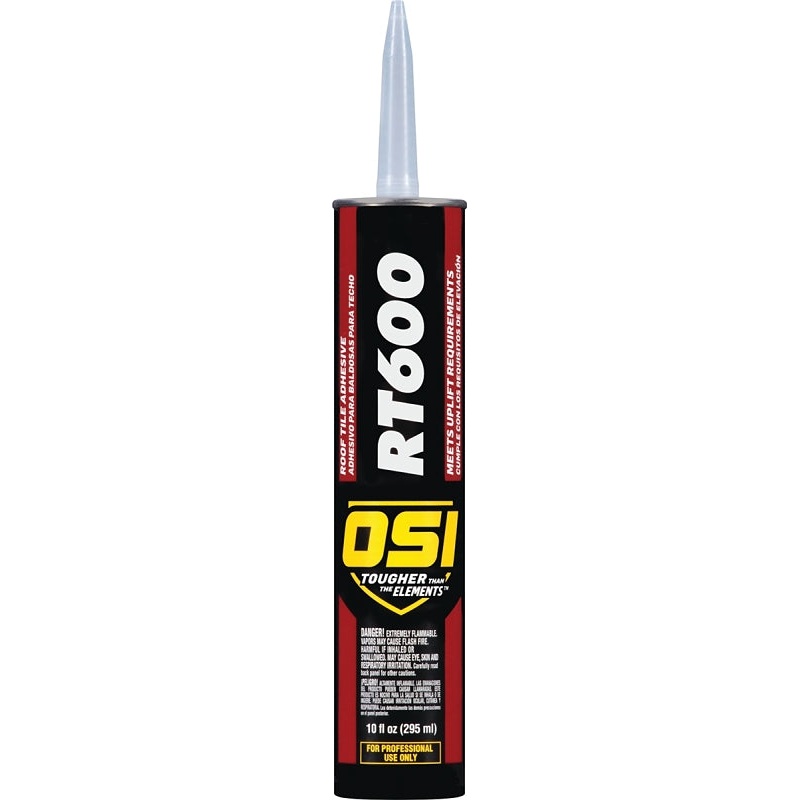 OSI 1810374 Roof Tile Adhesive, Thick Paste, Acetone, Gray, 10 oz Cartridge