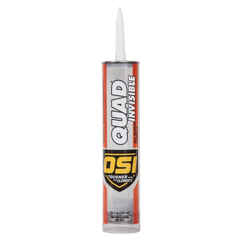OSI QUAD INVISIBLE 1896952 Sealant, Clear, -20 to 200 deg F, 9.5 oz Cartridge