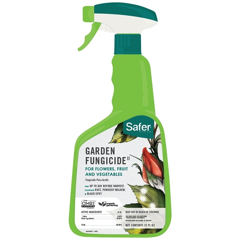 Safer 5450-6 Garden Fungicide, Liquid, Yellow, 32 oz Bottle