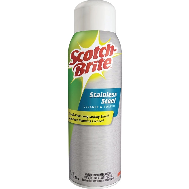 Scotch-Brite 7966HCD-SB1 Cleaner and Polish, 17.5 oz Aerosol Can, Liquid, Citrus, White