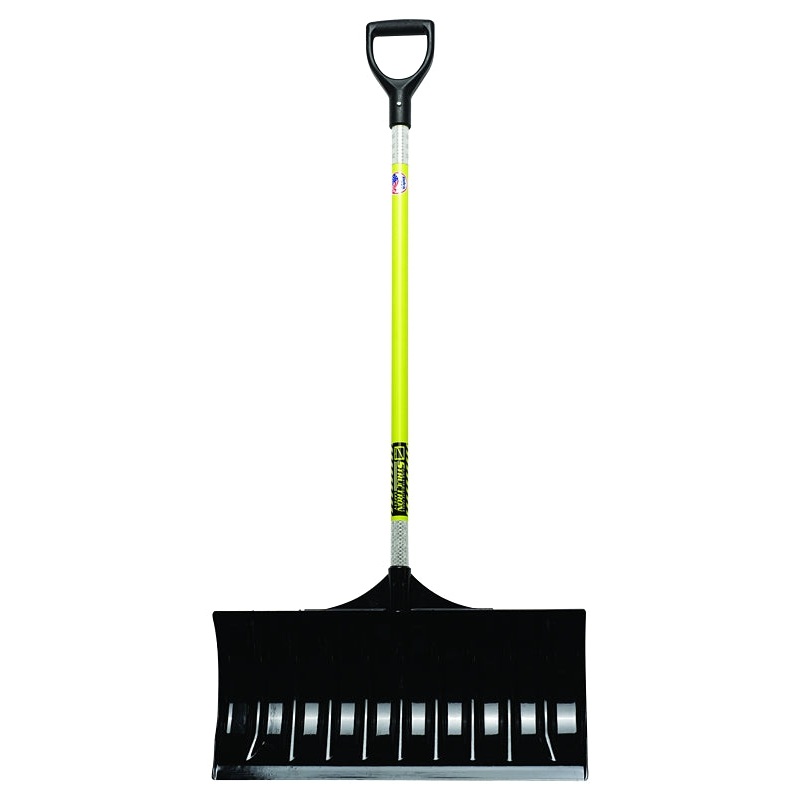 Seymour 96858 Pusher Snow Tool, 24 in W Blade, Polycarbonate Blade, Fiberglass Handle, D-Grip Handle, 45 in L Handle