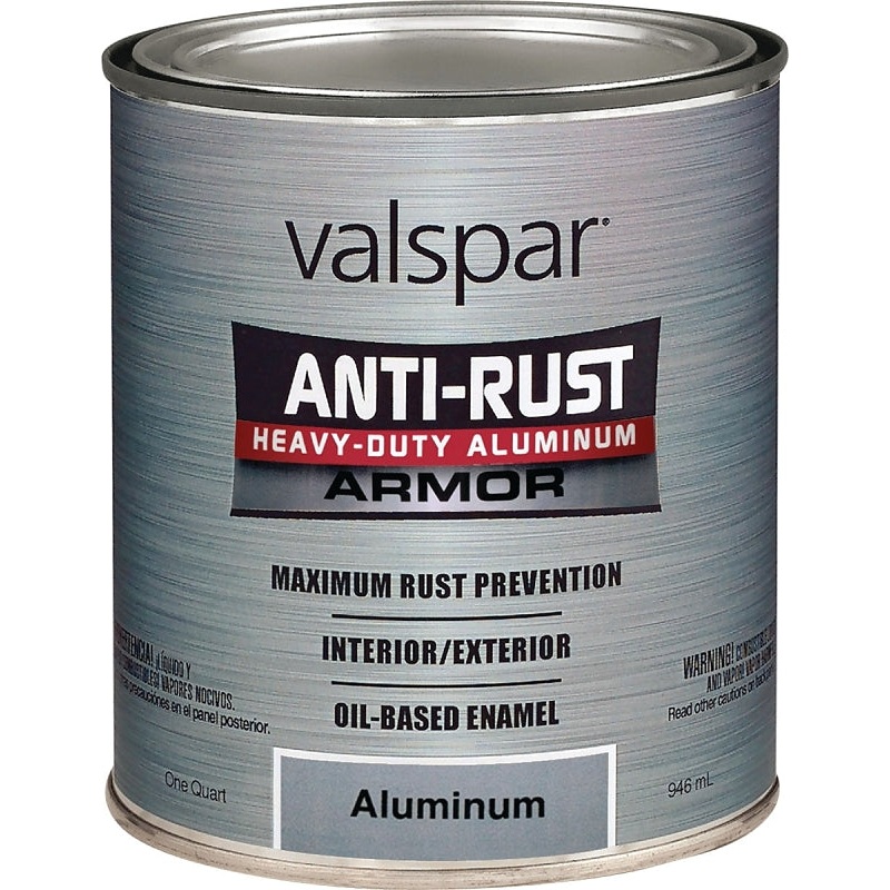 Valspar 21800 Series 044.0021840.005 Enamel, Gloss, Aluminum, 1 qt Can