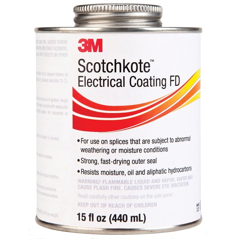 3M Scotchkote 14853 Electrical Coating, Liquid, Dark Brown, 15 fl-oz