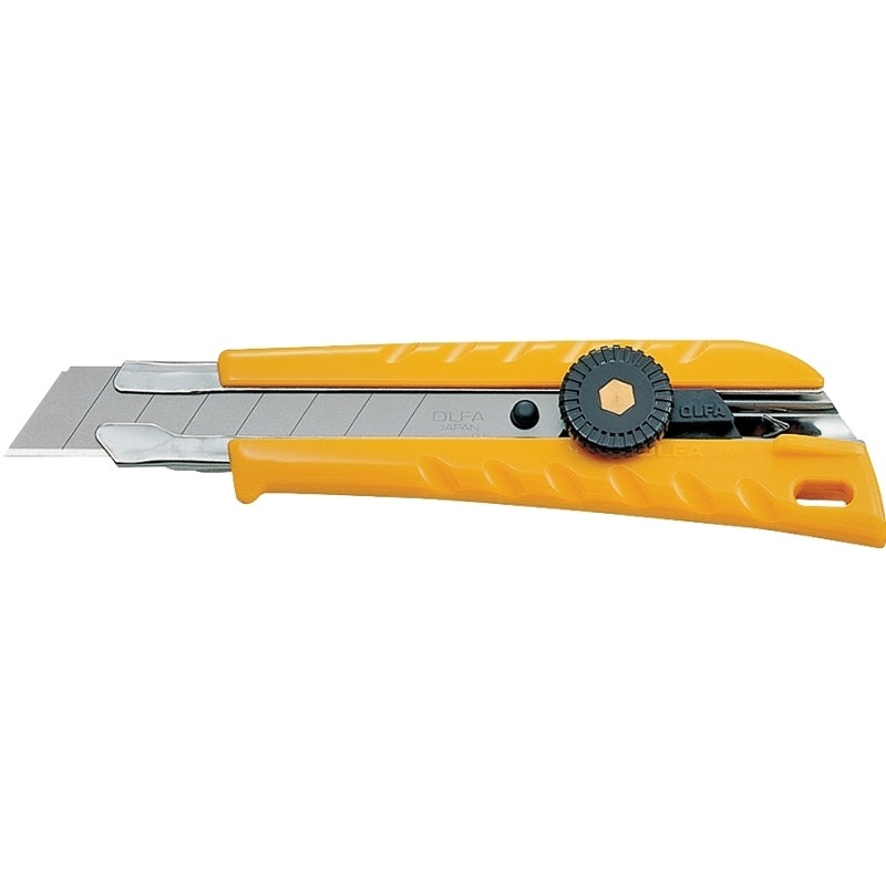 OLFA 5003 Utility Knife, 18 mm W Blade, Stainless Steel Blade, Pistol-Grip Handle, Yellow Handle