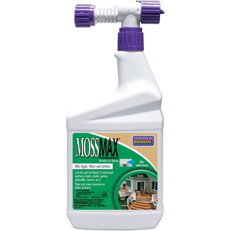 Bonide MossMax RTS 728 Moss/Algae Killer, Liquid, Spray Application, 1 qt