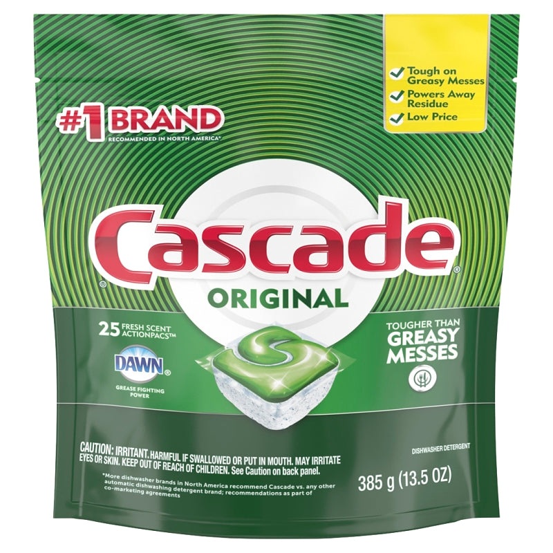 Cascade 80675 Dishwasher Detergent Pack, Solid, Fresh