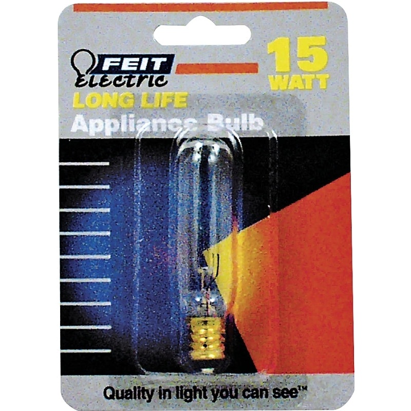 Feit Electric BP15T6-145 Incandescent Lamp, Clear Lamp, 0.75 in D x 2.87 in H Dimensions, 15 W, T6 Lamp, 85 Lumens, Pack of 6