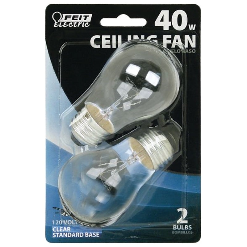 Feit Electric BP40A15/CL/CF Incandescent Lamp, Clear Lamp, 1.87 in D x 3.5 in H Dimensions, 40 W, A15 Lamp, 280 Lumens, Pack of 6