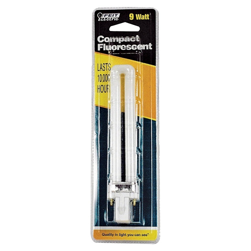 Feit Electric BPPL9 Compact Fluorescent Bulb, 9 W, PL Lamp, G23 Lamp Base, 560 Lumens, 2700 K Color Temp, Pack of 6