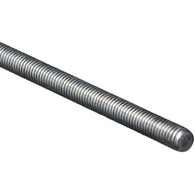 National Hardware N179-614 Threaded Rod, 7/16-14 Thread, 72 in L, A Grade, Steel, Zinc, UNC Thread