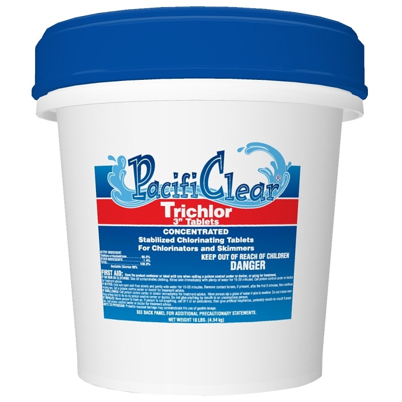 PacifiClear F008001040PC Trichlor Chlorine Sanitizer, 8 oz Bag, Tablet, Pack of 40