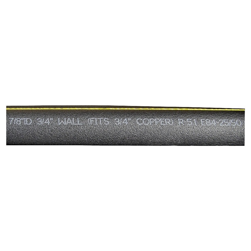 Quick R 70781T Pipe Insulation, 7/8 in ID x 2-3/8 in OD Dia, 6 ft L, Polyolefin, Charcoal, Pack of 26