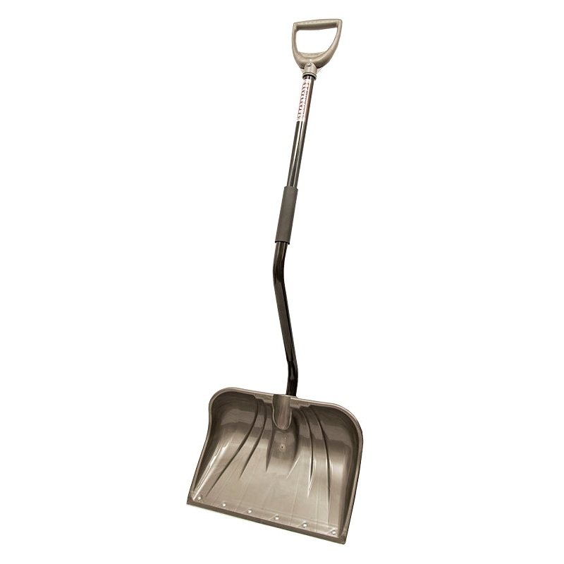 Rugg 26PBSW-S Snow Shovel, 18 in W Blade, 13 in L Blade, Combo Blade, Polyethylene Blade, Steel Handle, 53-1/2 in OAL