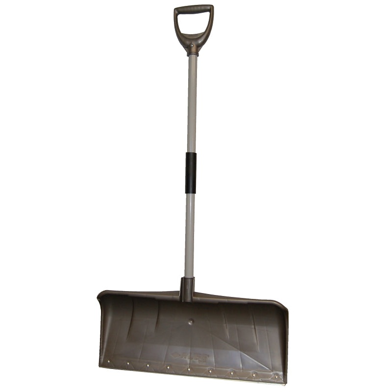 Rugg 35PLW-S Snow Pusher, 27 in W Blade, Polyethylene Blade, Aluminum Handle, D-Shaped Handle, 36 in L Handle, Blue
