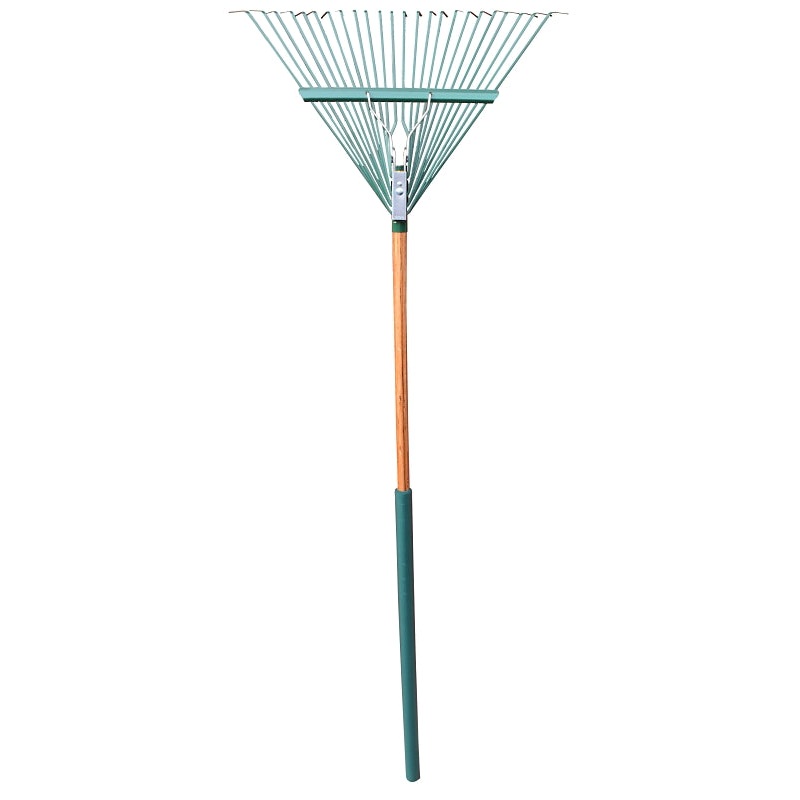 Rugg DS24-54C Deluxe Springback Rake, 24 in L Head, Steel Tine, 54 in L Handle